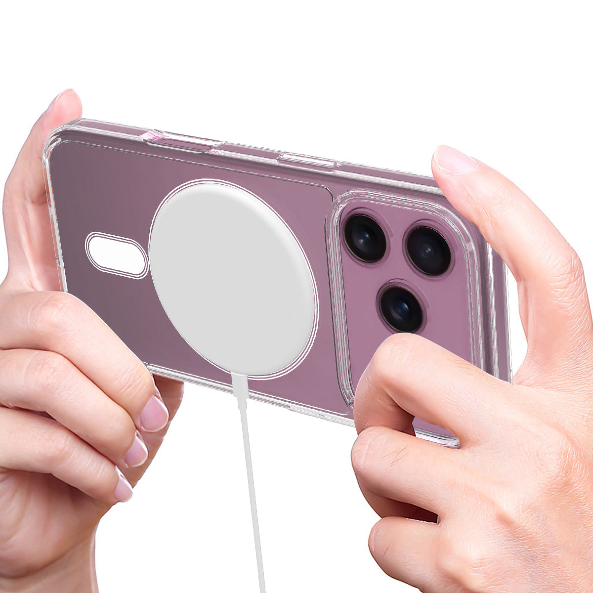 For iPhone 18 Pro Max Clear Phone Magnetic Case TPU + Acrylic Back Cover