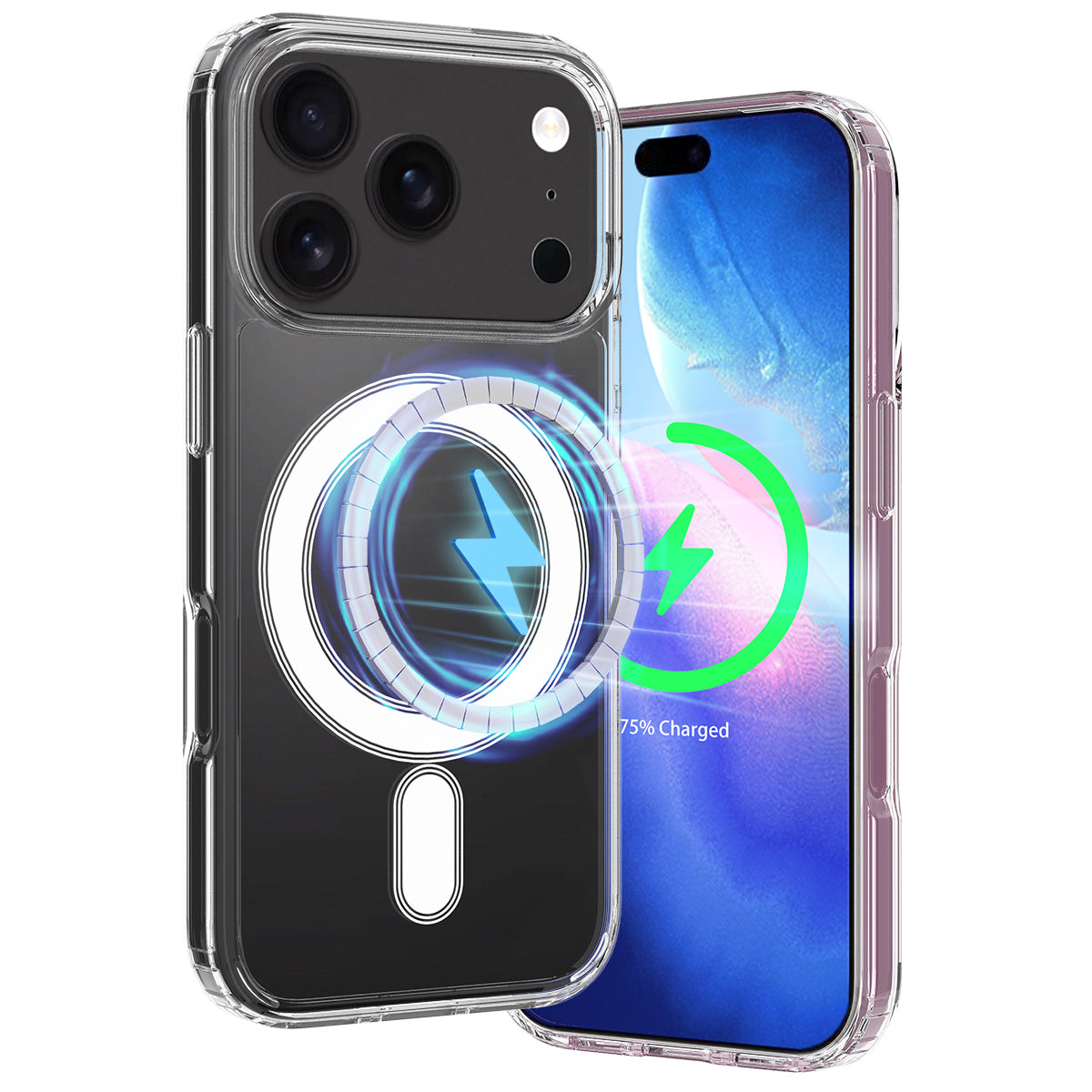 For iPhone 18 Pro Max Clear Phone Magnetic Case TPU + Acrylic Back Cover