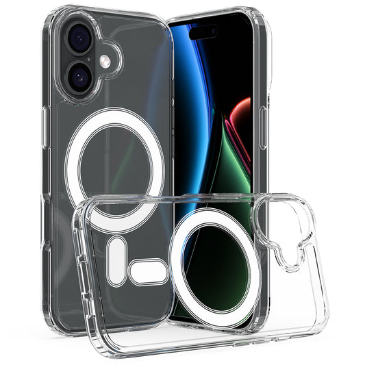 For iPhone 18 Clear Phone Magnetic Case TPU + Acrylic Back Cover