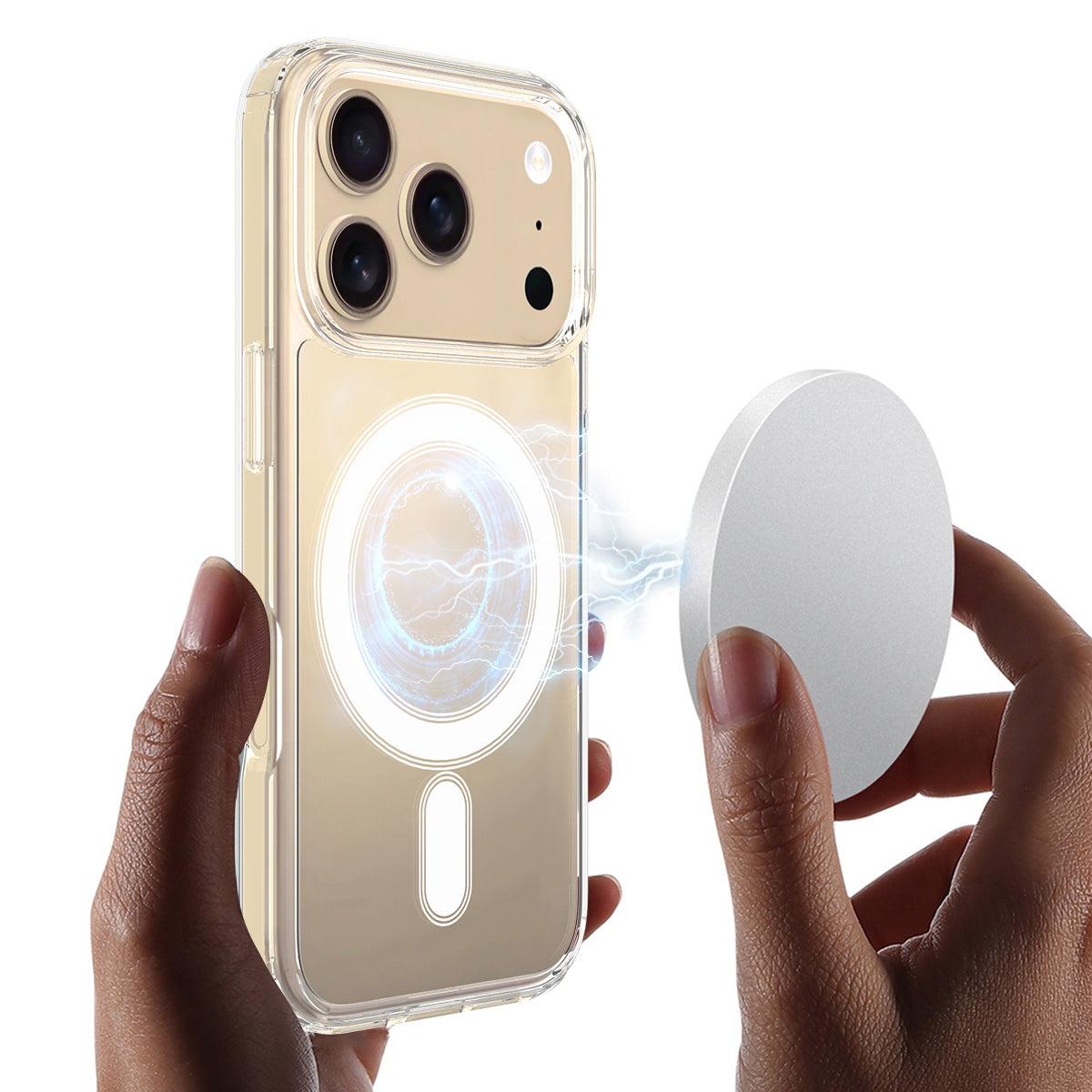 For iPhone 18 Pro Clear Phone Magnetic Case TPU + Acrylic Back Cover