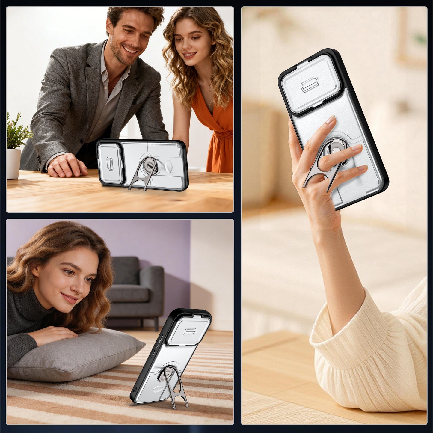 Xiaomi 17T Pro – Handyhülle aus PC und TPU, mit Ständer, mit Kameraschutz