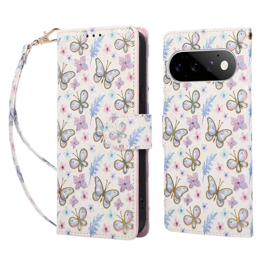 For Google Pixel 11  /  Pixel 11 Pro Case RFID Blocking Flower Leather Phone Cover