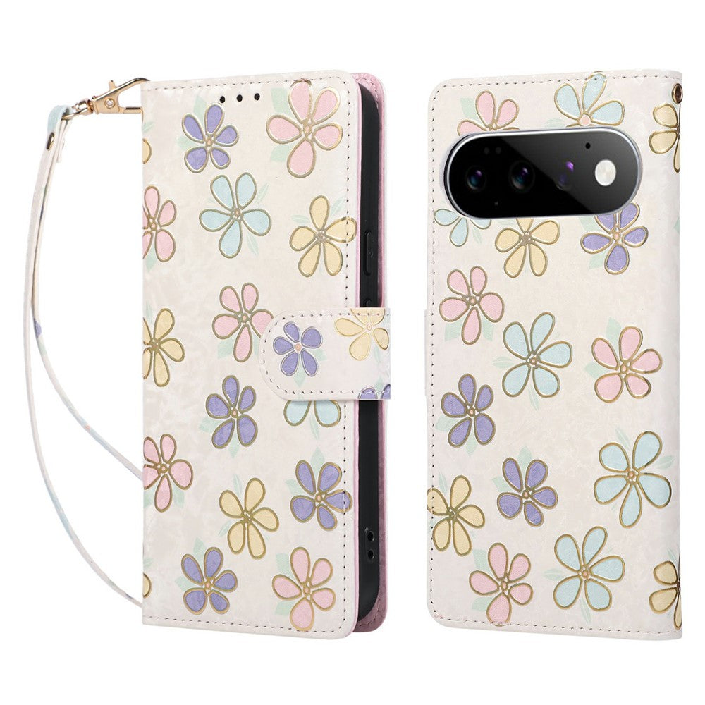 For Google Pixel 11  /  Pixel 11 Pro Case RFID Blocking Flower Leather Phone Cover