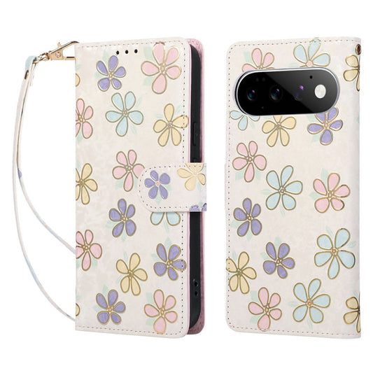 Google Pixel 11 / Google Pixel 11 Pro Handyhülle – Pixel 11 Pro RFID-blockierende Blumen- aus Leder