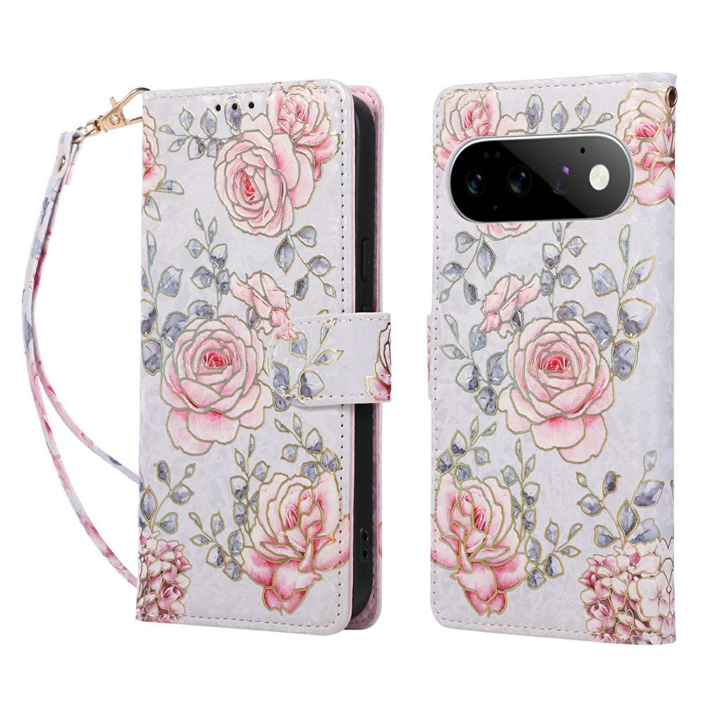 For Google Pixel 11  /  Pixel 11 Pro Case RFID Blocking Flower Leather Phone Cover