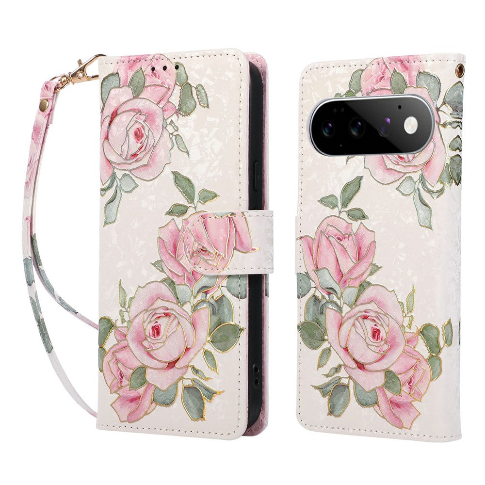 For Google Pixel 11  /  Pixel 11 Pro Case RFID Blocking Flower Leather Phone Cover