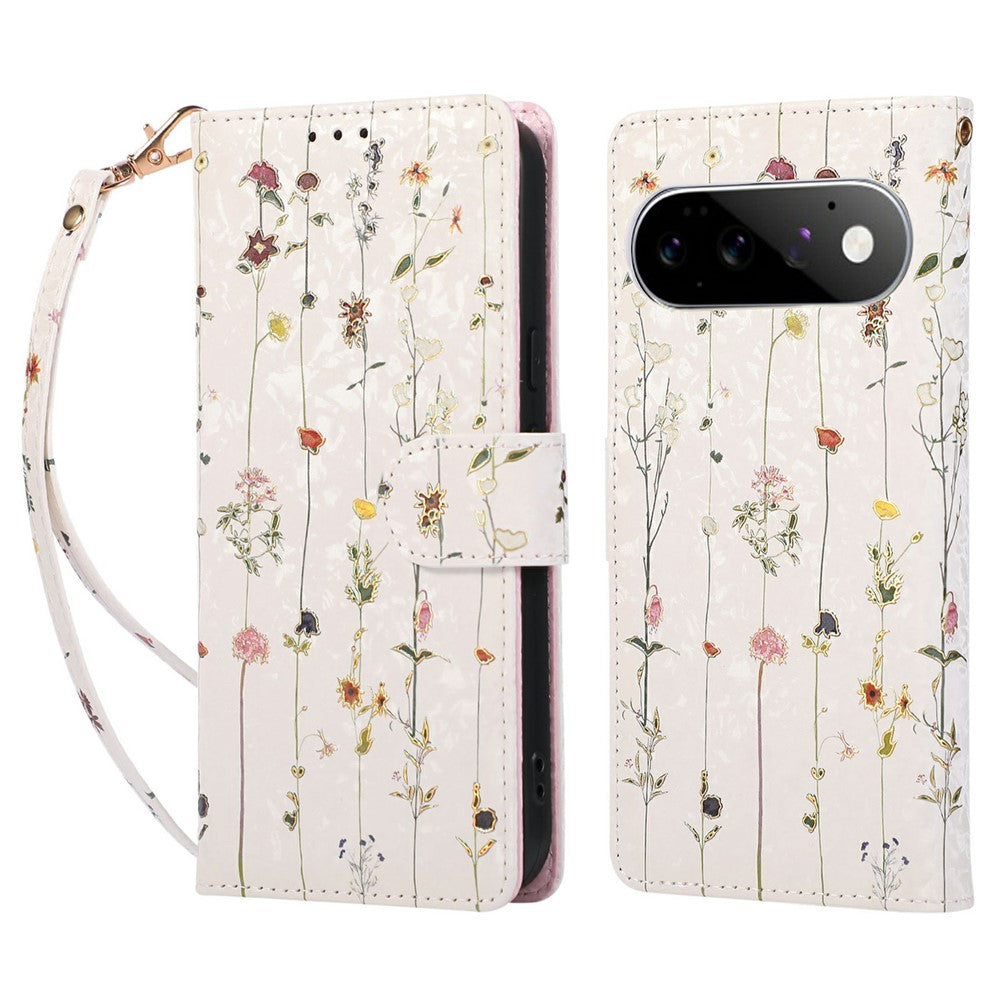 For Google Pixel 11 Pro XL Case RFID Blocking Flower Leather Phone Cover