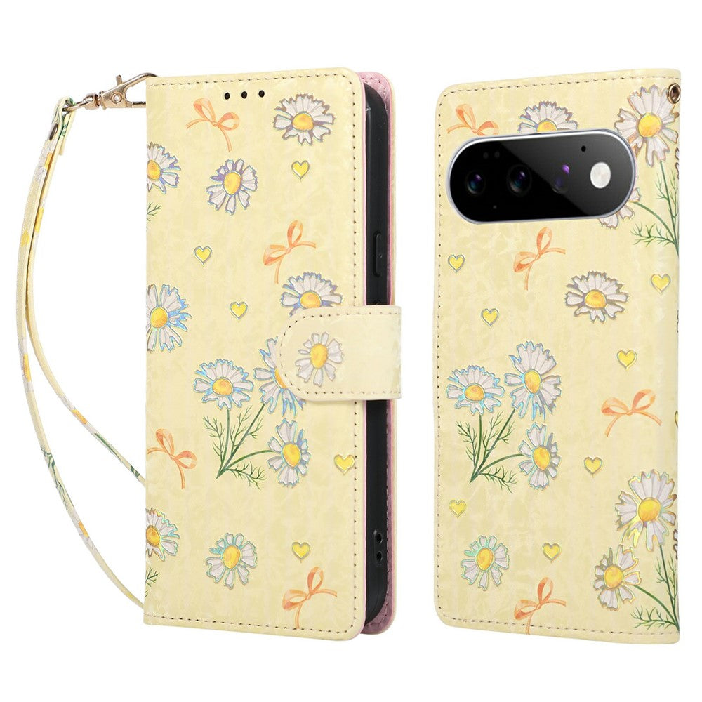 For Google Pixel 11 Pro XL Case RFID Blocking Flower Leather Phone Cover