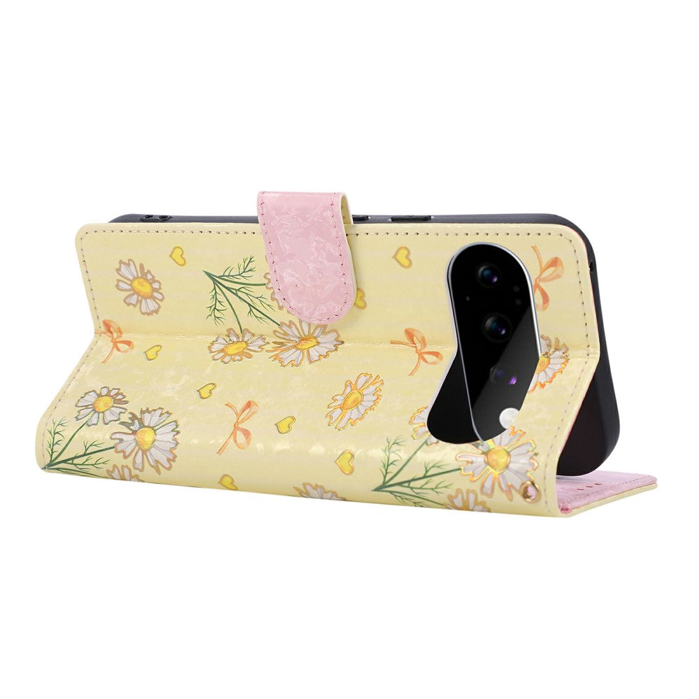 For Google Pixel 11 Pro XL Case RFID Blocking Flower Leather Phone Cover