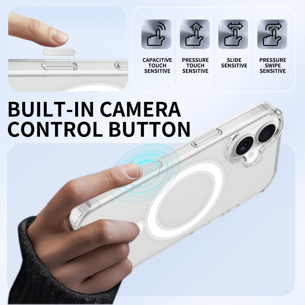 For iPhone 18 Magnetic Case TPU + Acrylic Phone Cover with Camera Control Button