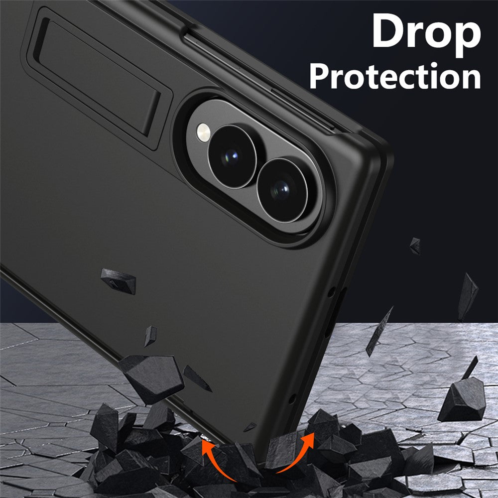 For Samsung Galaxy Z Fold8 Case Hard PC Anti-Drop Phone Cover with Kickstand / HD Screen Protector