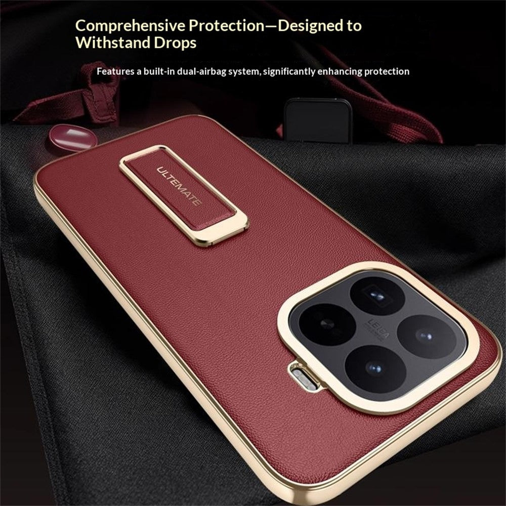 Xiaomi 17T Pro – Handyhülle aus PU-Leder und TPU, mit Ständer, mit Handschlaufe, stoßfest