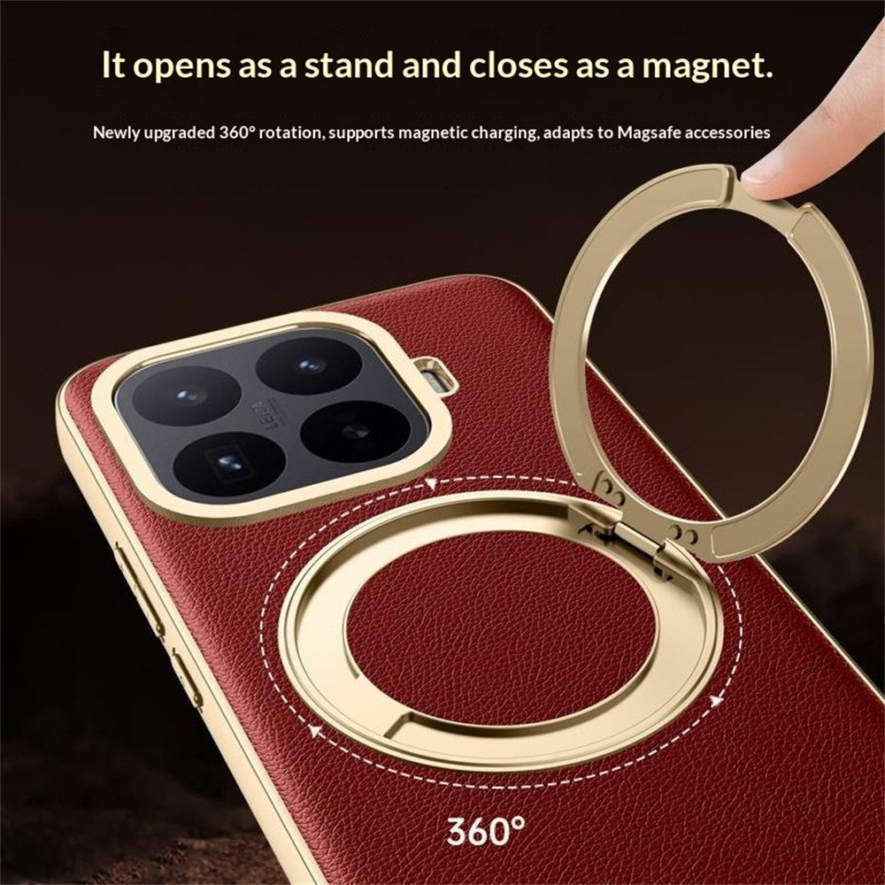 Xiaomi 17T – Magnetische Handyhülle aus PU-Leder und TPU, mit Ständer, stoßfest
