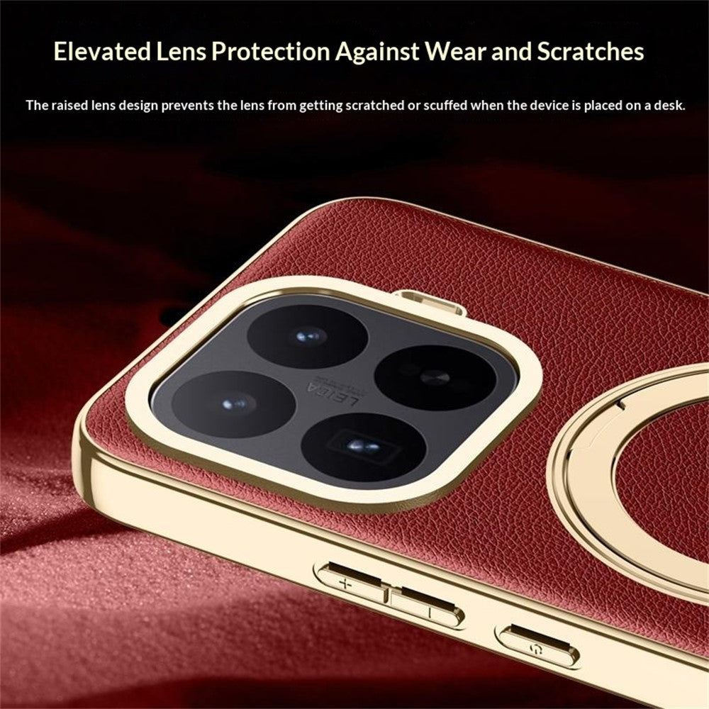 Xiaomi 17T Pro – Magnetische Handyhülle aus PU-Leder und TPU, mit Ständer, stoßfest