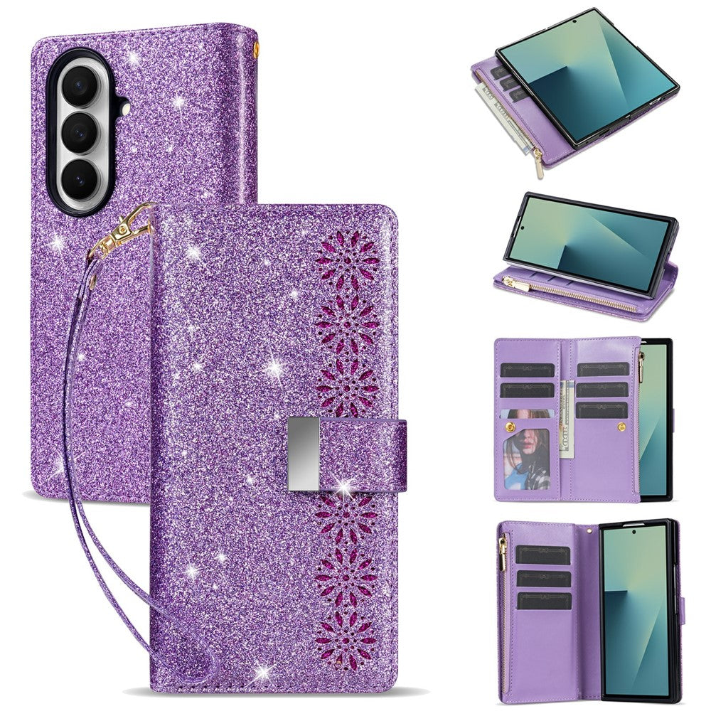 For Samsung Galaxy Z Fold8 Ultra Case Card Holder Starry Sky Carving PU Leather + PC Phone Cover