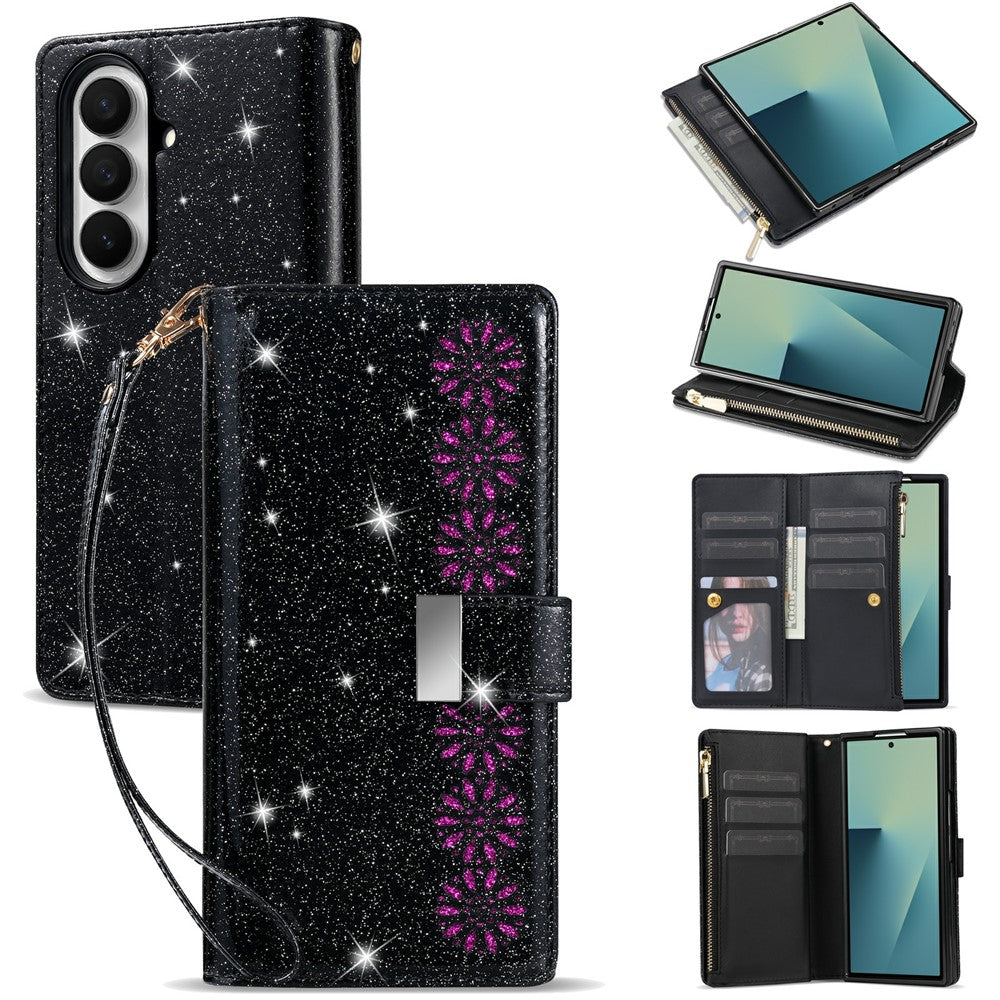 For Samsung Galaxy Z Fold8 Ultra Case Card Holder Starry Sky Carving PU Leather + PC Phone Cover