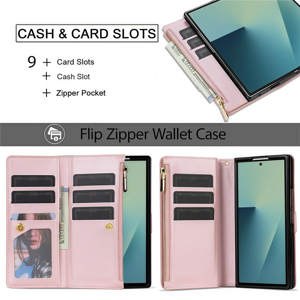 For Samsung Galaxy Z Fold8 Ultra Case Card Holder Starry Sky Carving PU Leather + PC Phone Cover