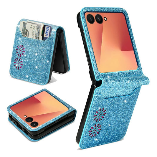 Galaxy Z Flip8 – Handyhülle aus PU-Leder und TPU, mit Kartenfach