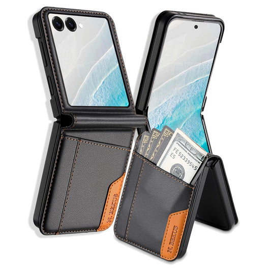 Galaxy Z Flip8 – Handyhülle aus PC und PU-Leder, mit Kartenfach
