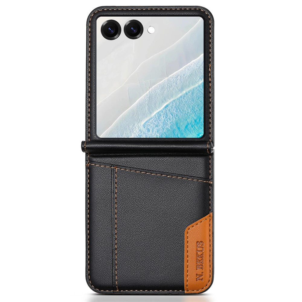 N.BEKUS For Samsung Galaxy Z Flip8 Case Card Slot PU + PC Phone Back Cover