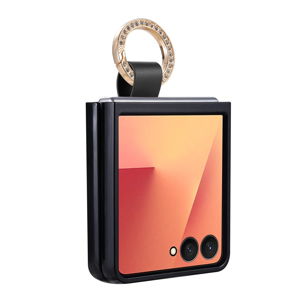 For Samsung Galaxy Z Flip8 Case Quilted Leather Phone Cover with Ring Holder