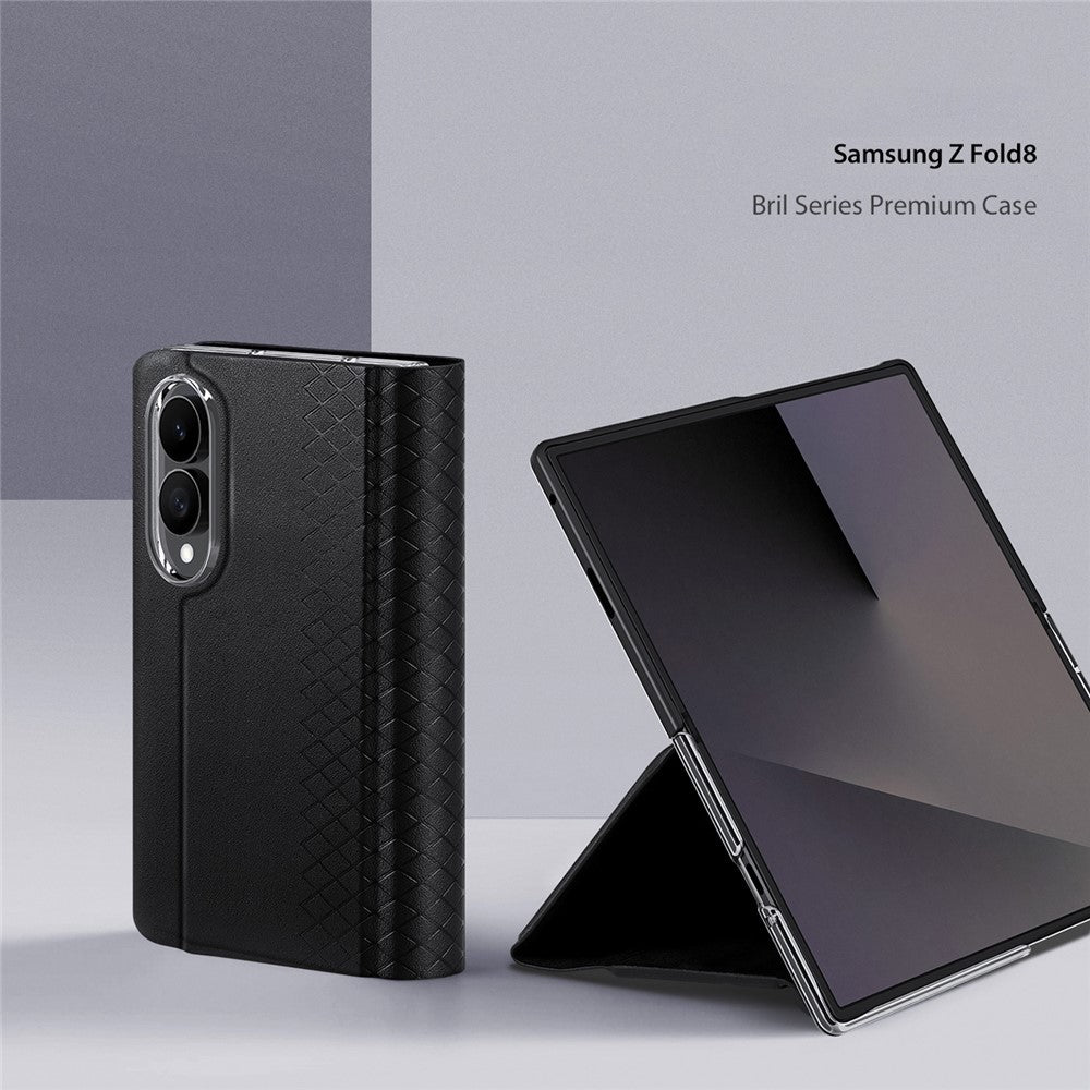 DUX DUCIS Bril Series for Samsung Galaxy Z Fold8 Cases with Card Slot Leather Phone Cover Stand
