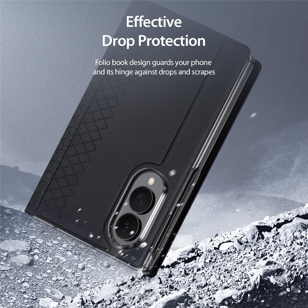 DUX DUCIS Bril Series for Samsung Galaxy Z Fold8 Cases with Card Slot Leather Phone Cover Stand