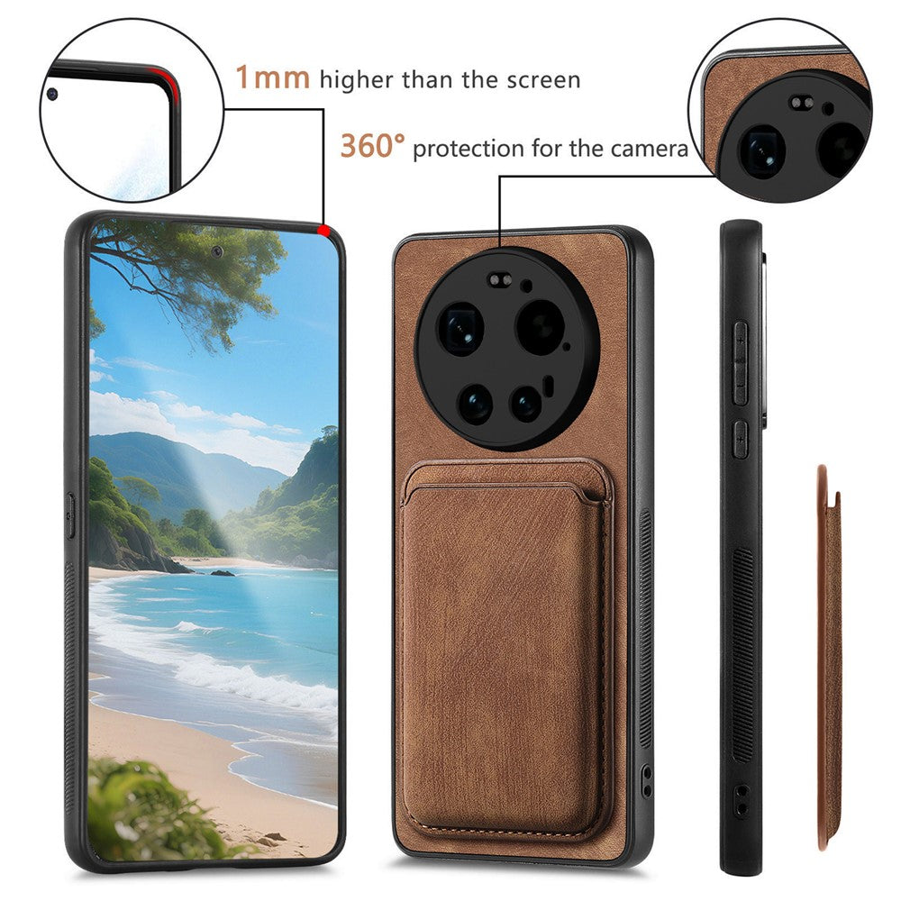 Xiaomi 17 Ultra 5G – Magnetische Handyhülle aus PU-Leder und TPU, mit Kartenfach