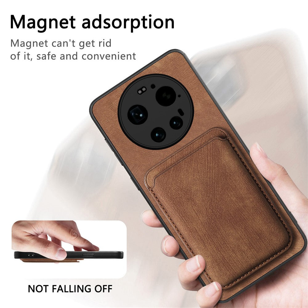 Xiaomi 17 Ultra 5G – Magnetische Handyhülle aus PU-Leder und TPU, mit Kartenfach