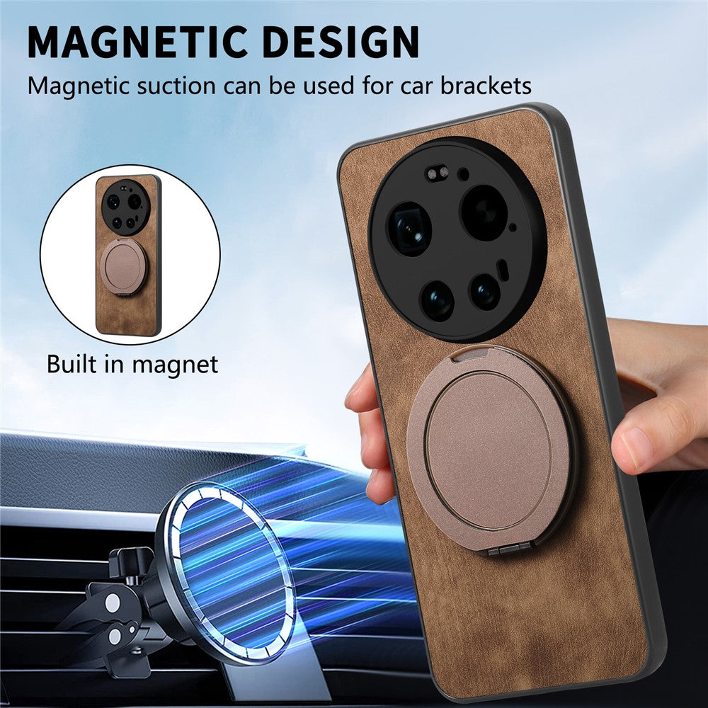 Xiaomi 17 Ultra 5G – Magnetische Handyhülle aus Kunststoff, PU-Leder und TPU, mit Ständer