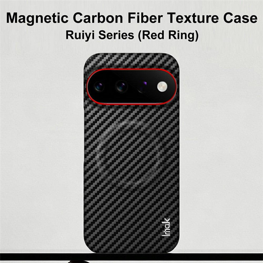 IMAK Ruiyi Series for Google Pixel 11  /  11 Pro Magnetic Case Carbon Fiber Texture Leather + PC Phone Cover
