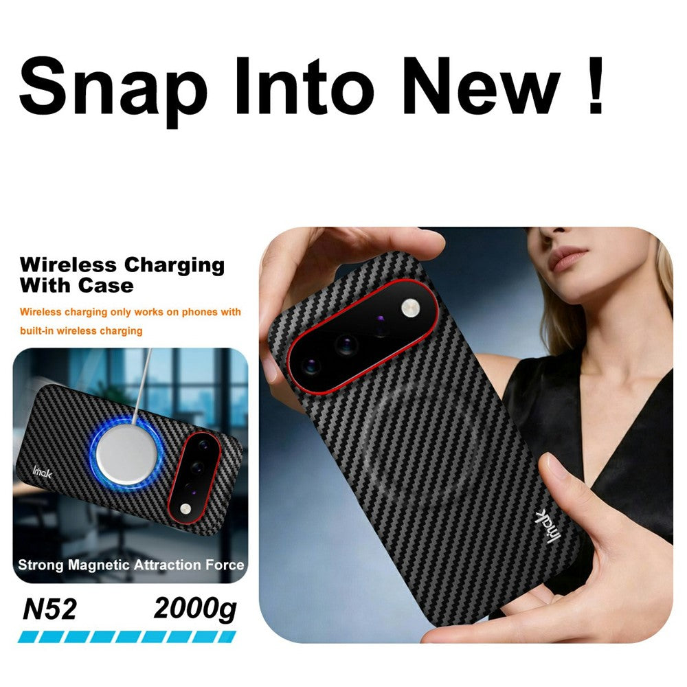 IMAK Ruiyi Series for Google Pixel 11  /  11 Pro Magnetic Case Carbon Fiber Texture Leather + PC Phone Cover