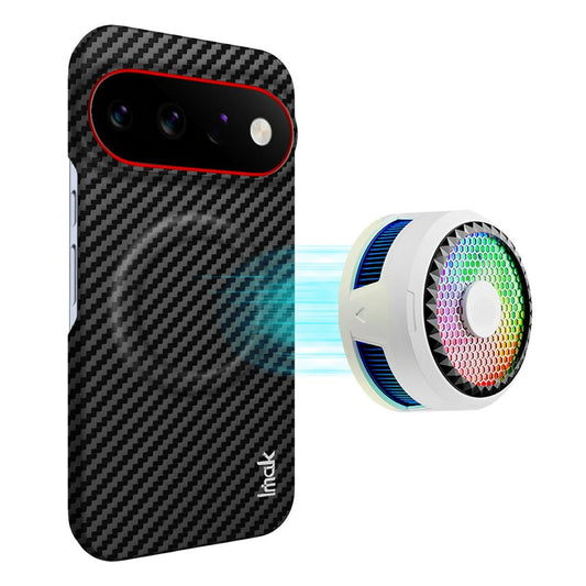 Google Pixel 11 Pro XL Handyhülle – IMAK Ruiyi Series Magnetisches Gehäuse aus Leder mit Kohlefaserstruktur + PC