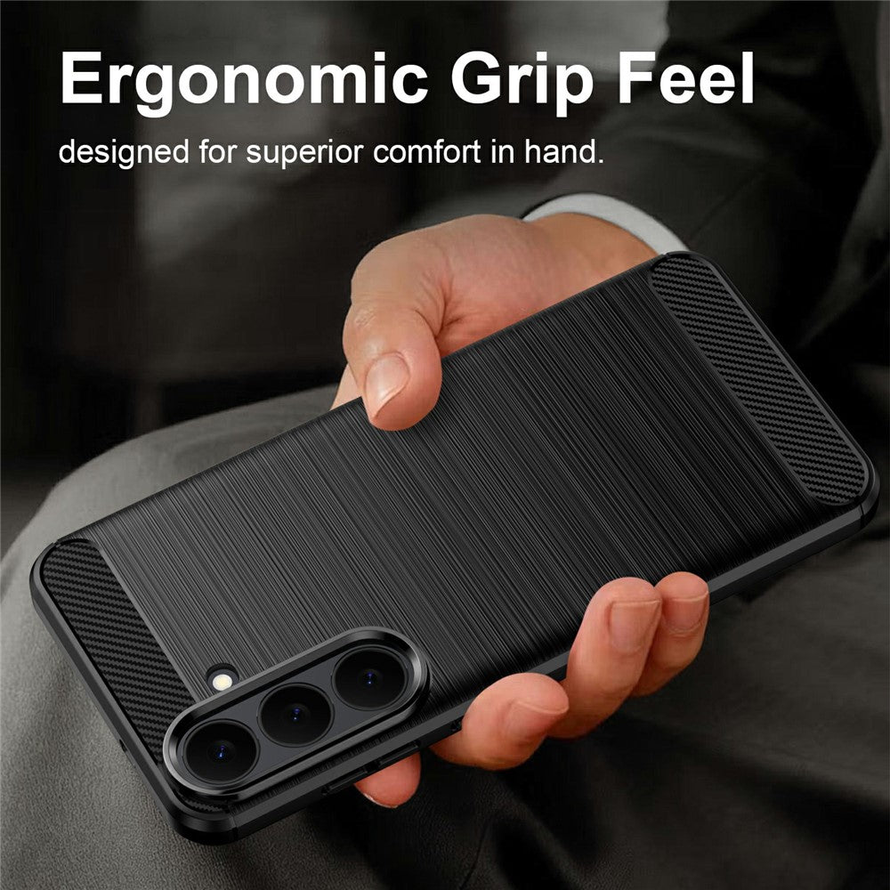 For Samsung Galaxy S26 FE TPU Case Protective Phone Cover Carbon Fiber Texture Brushed