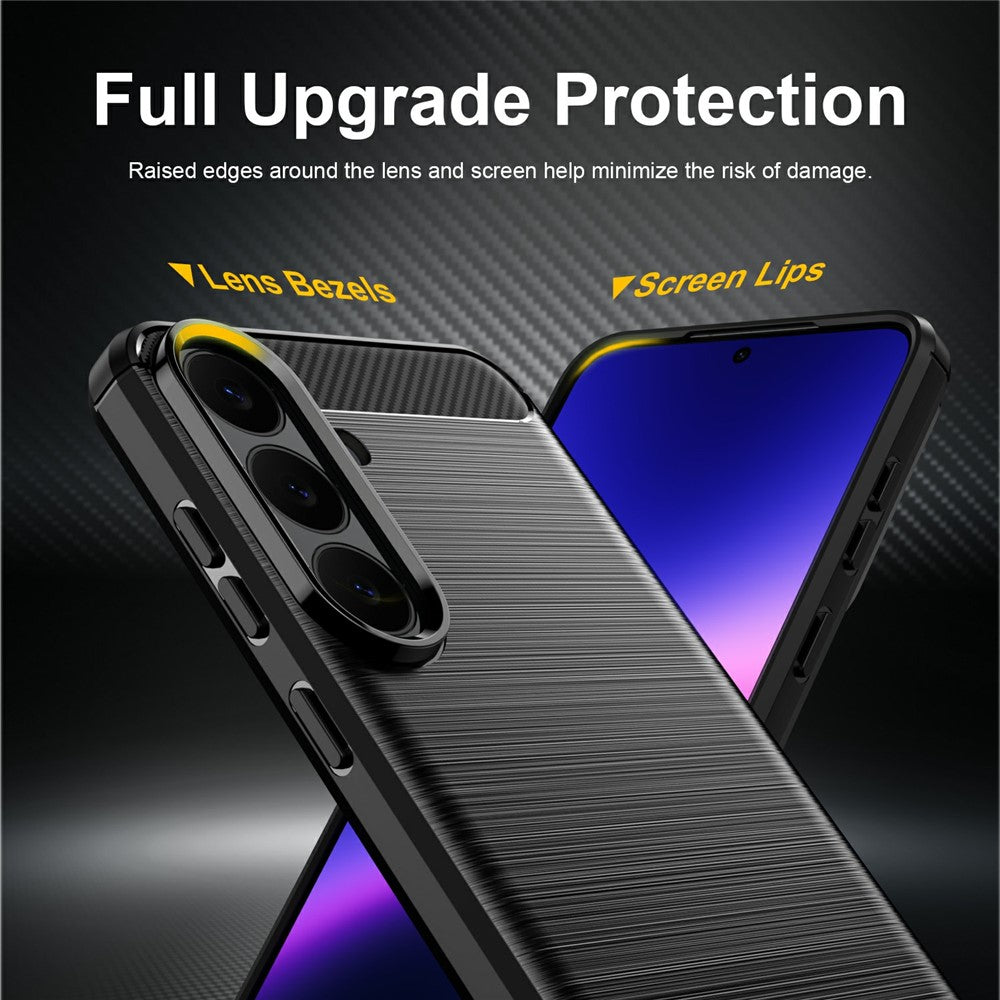 For Samsung Galaxy S26 FE TPU Case Protective Phone Cover Carbon Fiber Texture Brushed