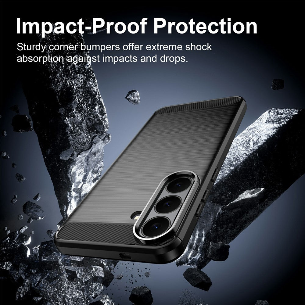 For Samsung Galaxy S26 FE TPU Case Protective Phone Cover Carbon Fiber Texture Brushed