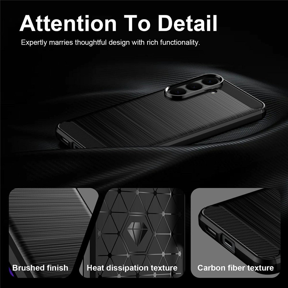 For Samsung Galaxy S26 FE TPU Case Protective Phone Cover Carbon Fiber Texture Brushed