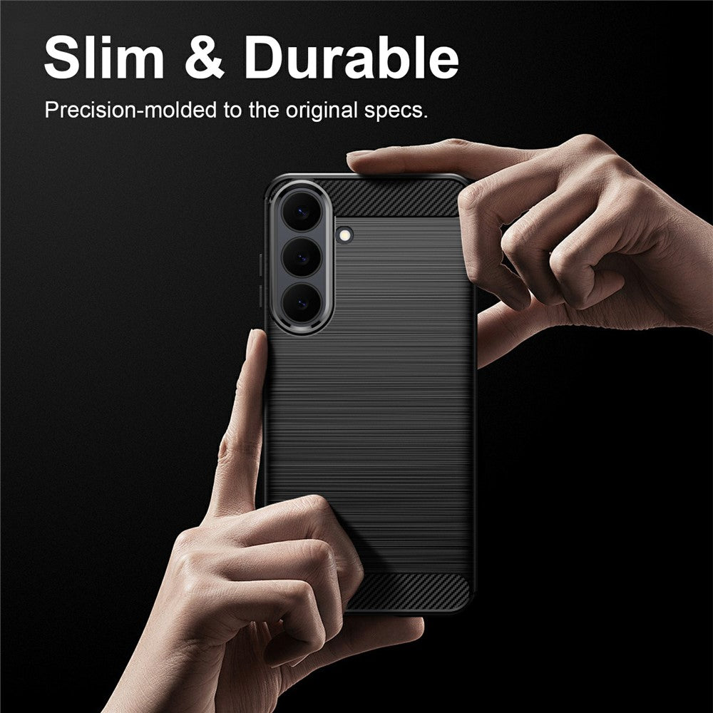 For Samsung Galaxy S26 FE TPU Case Protective Phone Cover Carbon Fiber Texture Brushed