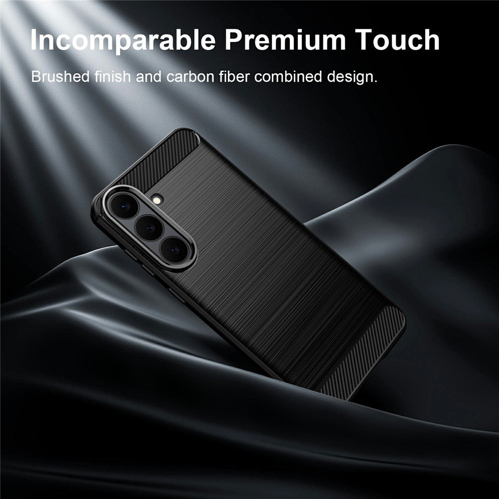 For Samsung Galaxy S26 FE TPU Case Protective Phone Cover Carbon Fiber Texture Brushed