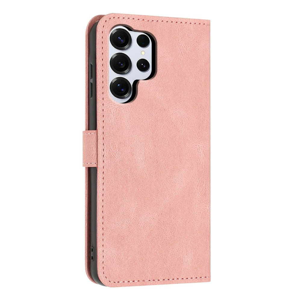 For Samsung Galaxy S26 Ultra Wallet Case Butterfly Flower Imprint PU Leather Phone Cover with Wrist Strap