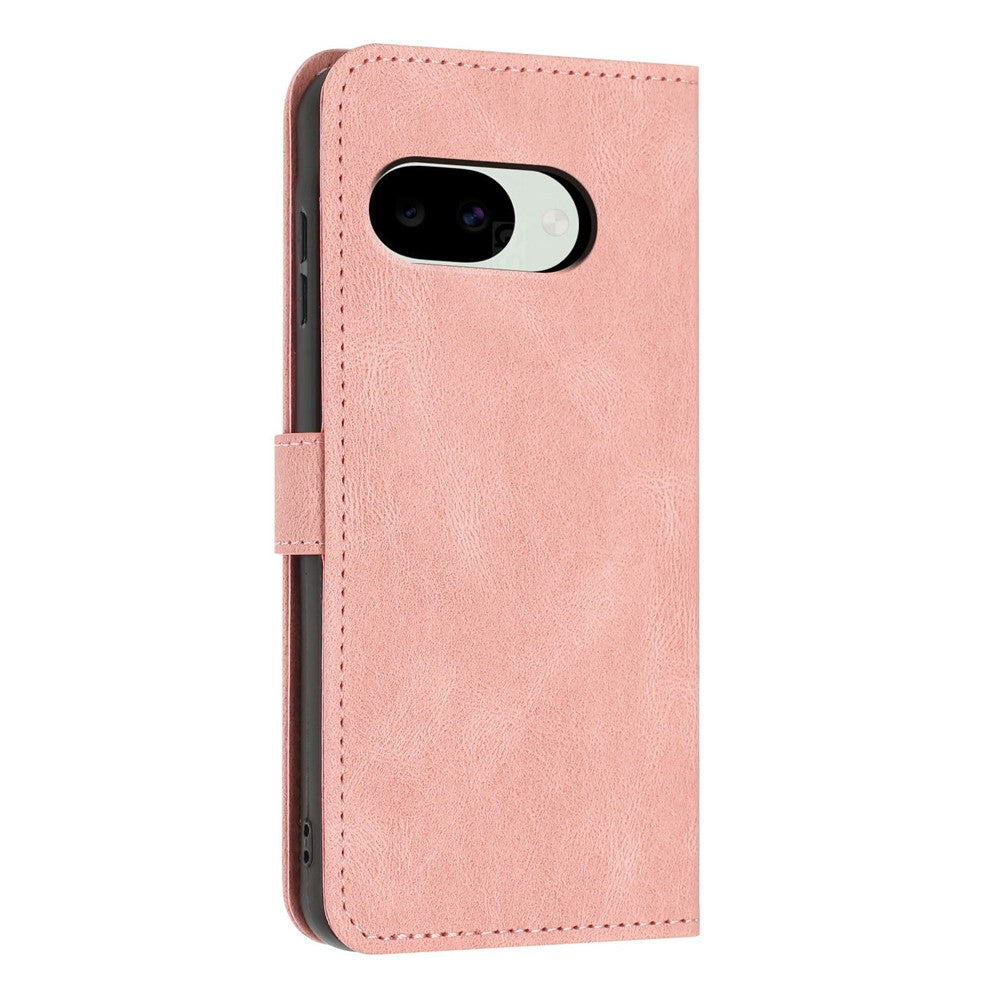 For Google Pixel 10a Wallet Case Butterfly Flower Imprint PU Leather Phone Cover with Wrist Strap