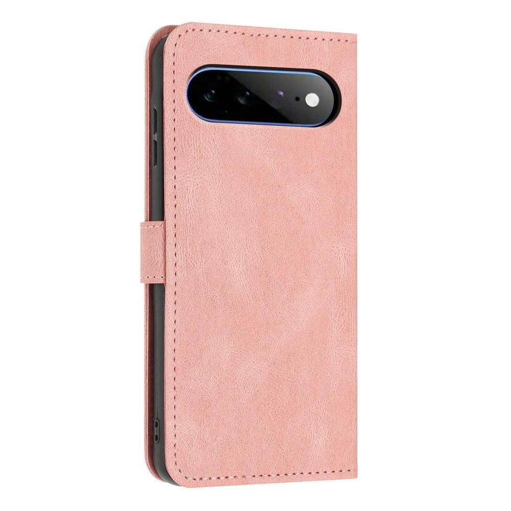 For Google Pixel 11 Pro XL Wallet Case Butterfly Flower Imprint PU Leather Phone Cover with Wrist Strap