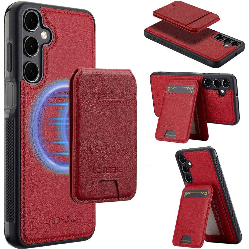 LC.IMEEKE L3 For Samsung Galaxy S26 FE Magnetic Case Detachable Card Holder Leather TPU Mobile Cover