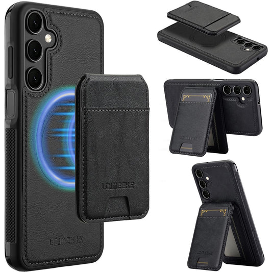 Galaxy S26 FE Handyhülle – LC.IMEEKE L3 Magnetische , abnehmbarer Kartenhalter, Leder-TPU