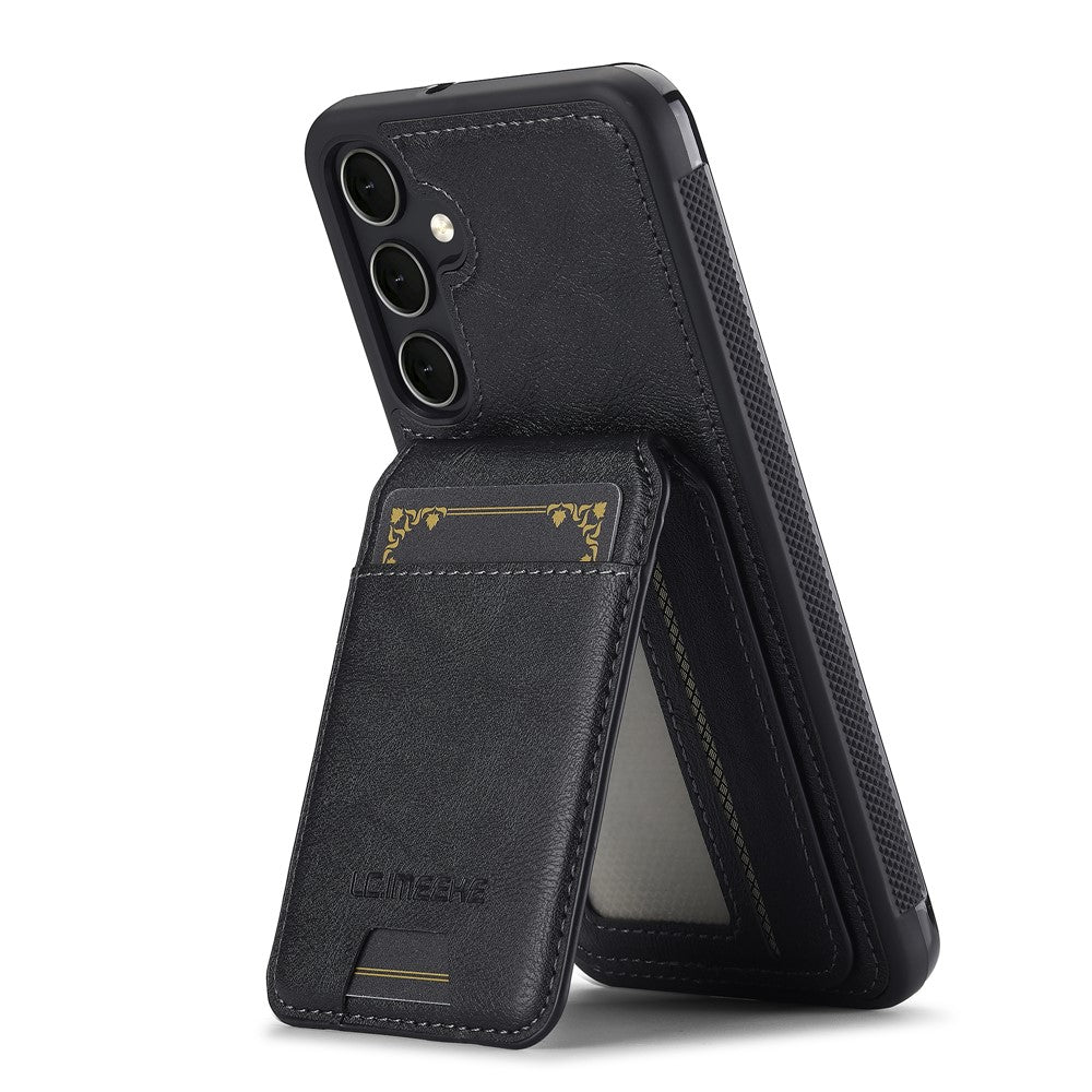 LC.IMEEKE L3 For Samsung Galaxy S26 FE Magnetic Case Detachable Card Holder Leather TPU Mobile Cover