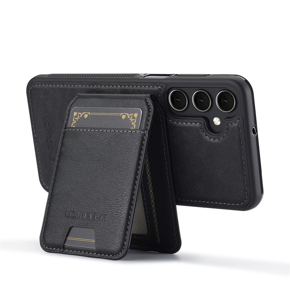 LC.IMEEKE L3 For Samsung Galaxy S26 FE Magnetic Case Detachable Card Holder Leather TPU Mobile Cover