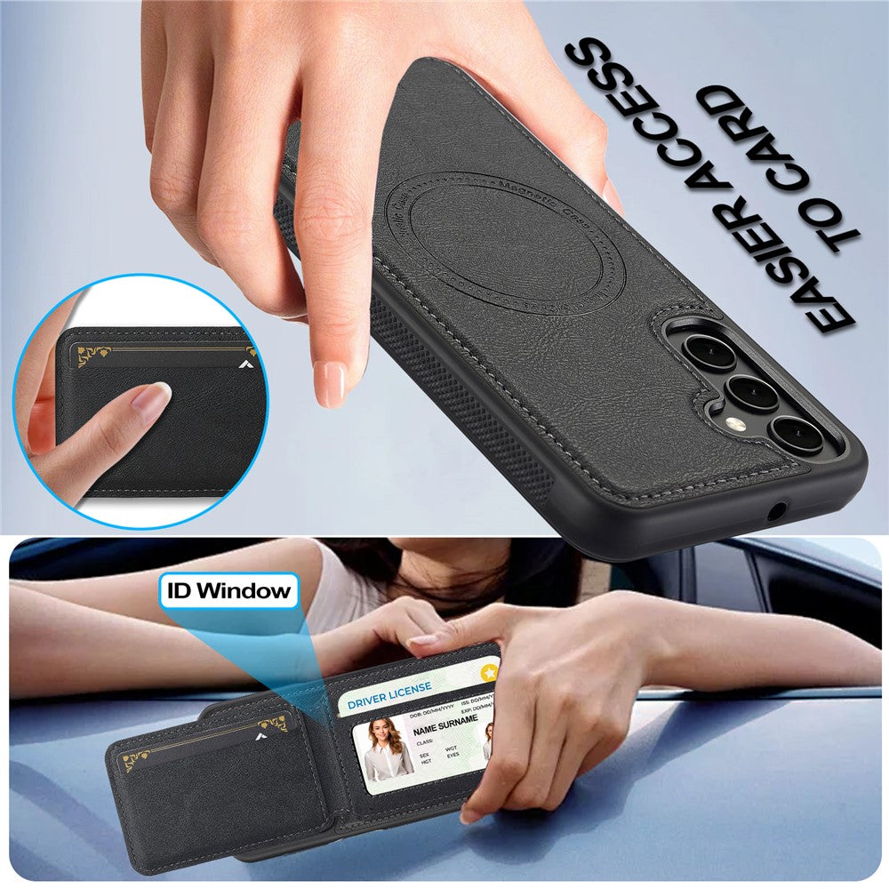 LC.IMEEKE L3 For Samsung Galaxy S26 FE Magnetic Case Detachable Card Holder Leather TPU Mobile Cover