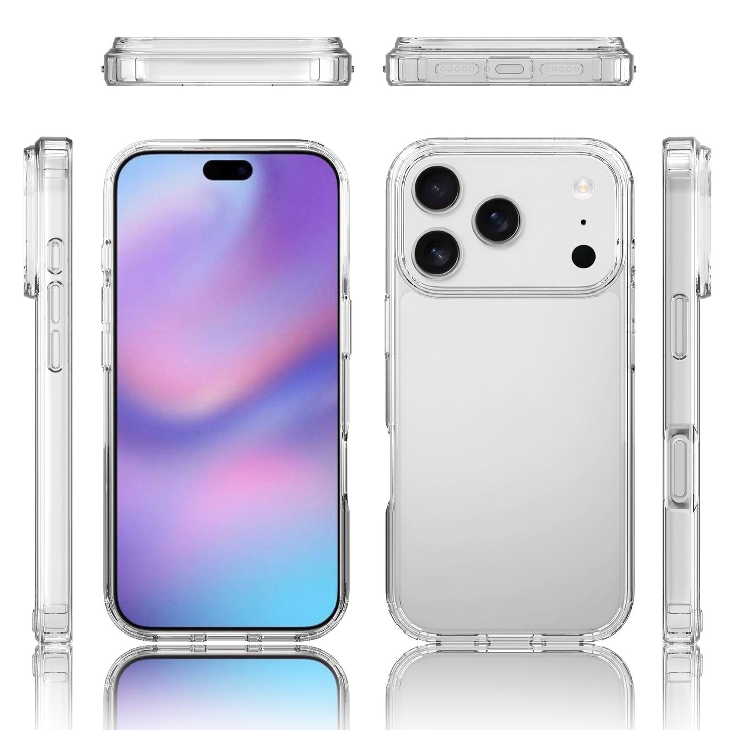 For iPhone 18 Pro Clear Phone Case TPU+Acrylic Shockproof Phone Back Cover