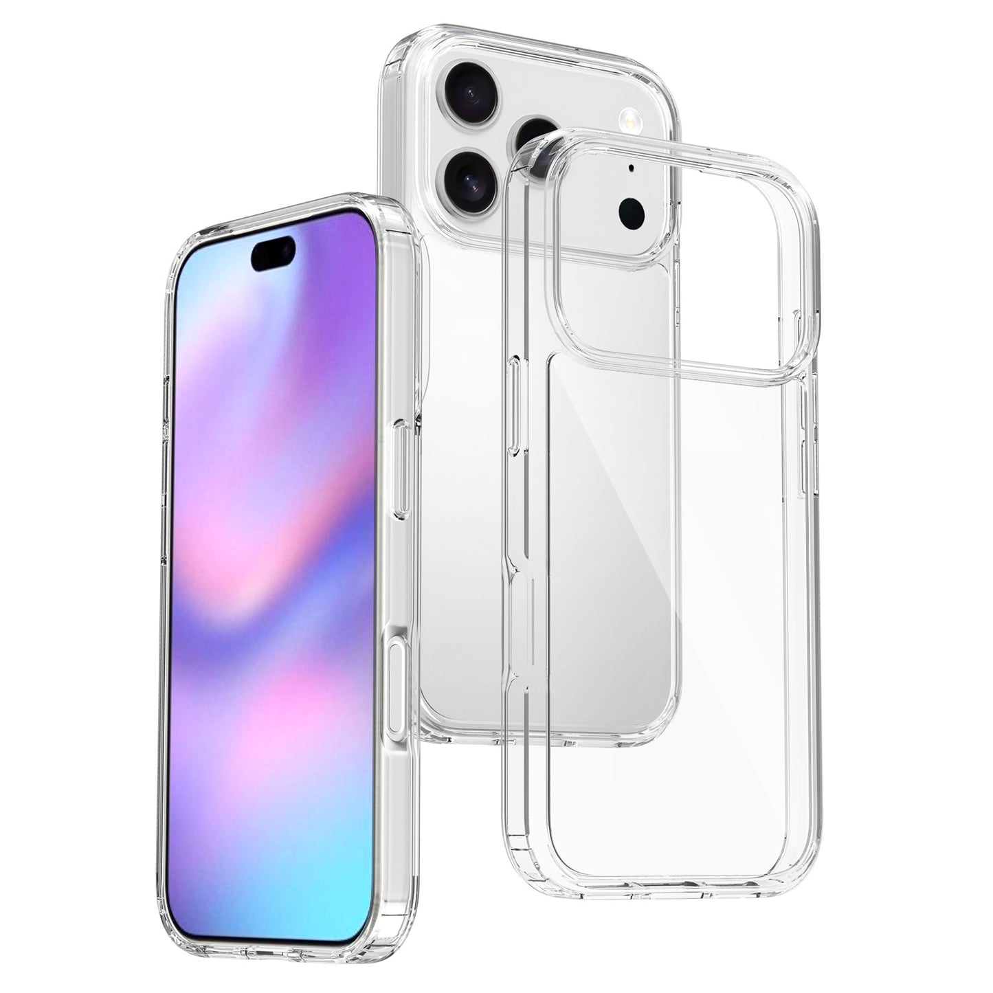 For iPhone 18 Pro Clear Phone Case TPU+Acrylic Shockproof Phone Back Cover