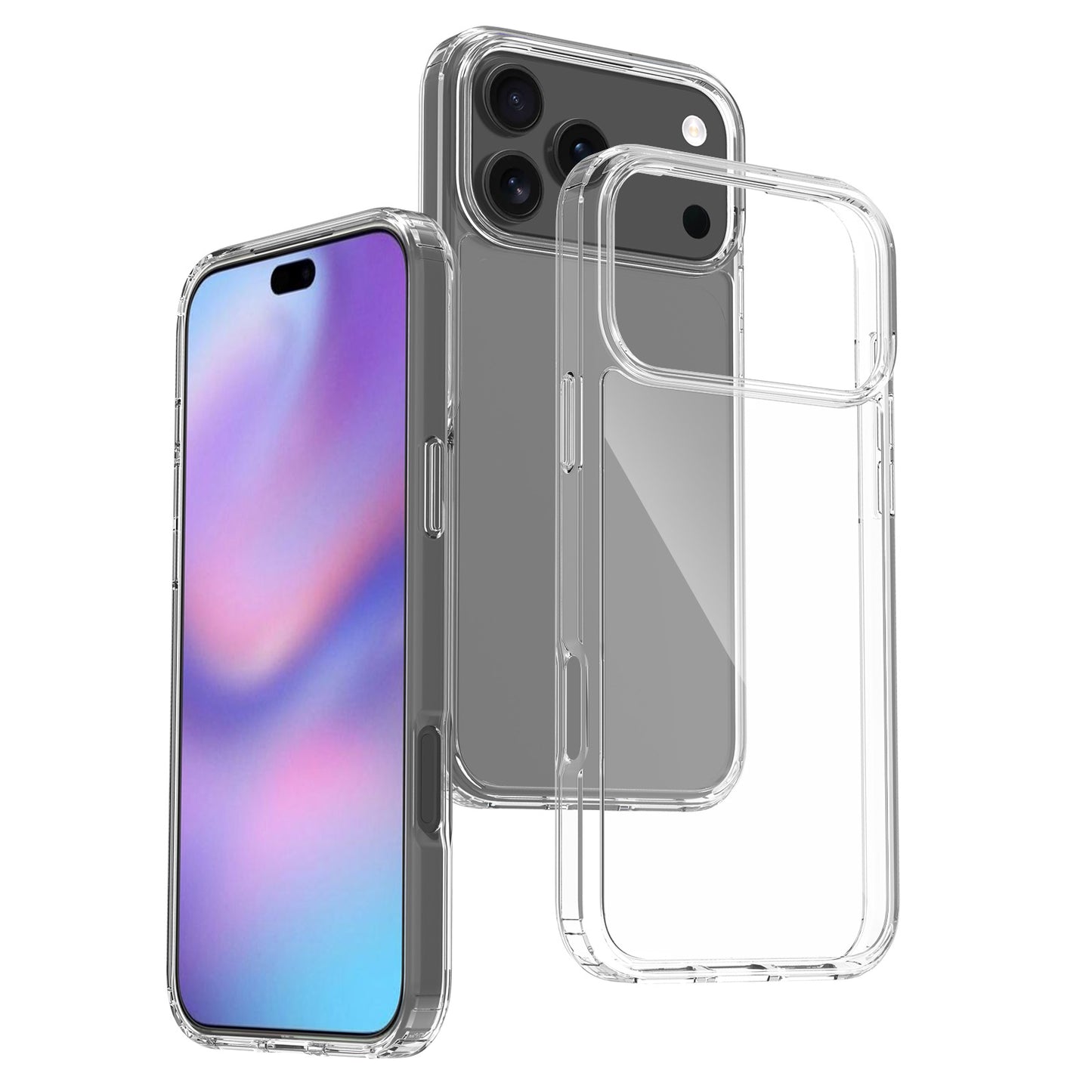 For iPhone 18 Pro Max Clear Phone Case TPU+Acrylic Shockproof Phone Back Cover
